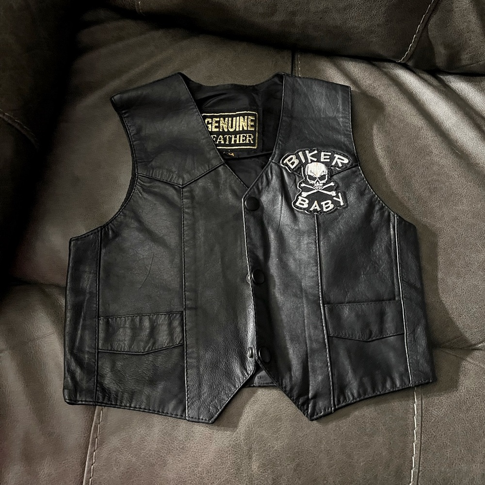 Genuine Leather Kids Vest